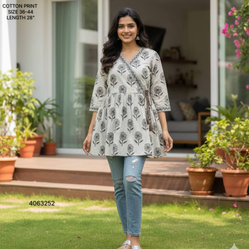 Naisha K 396 Cotton Print Stylish Casual Wear Short Top Collection
