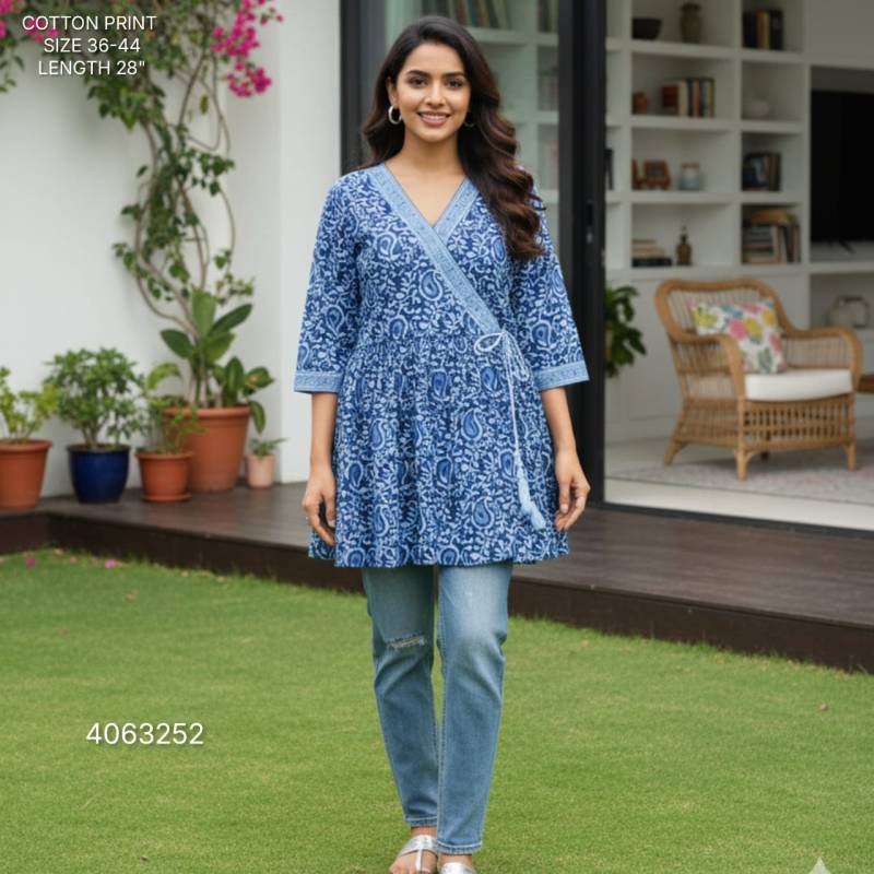 Naisha K 396 Cotton Print Stylish Casual Wear Short Top Collection