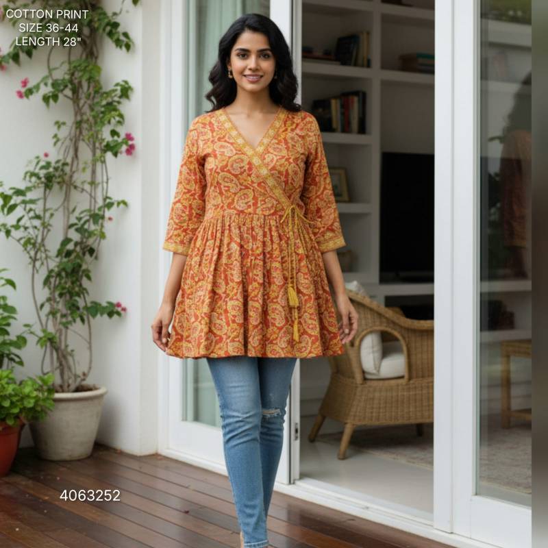 Naisha K 396 Cotton Print Stylish Casual Wear Short Top Collection