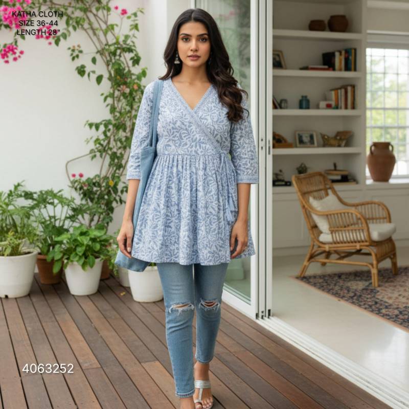 Naisha K 396 Cotton Print Stylish Casual Wear Short Top Collection