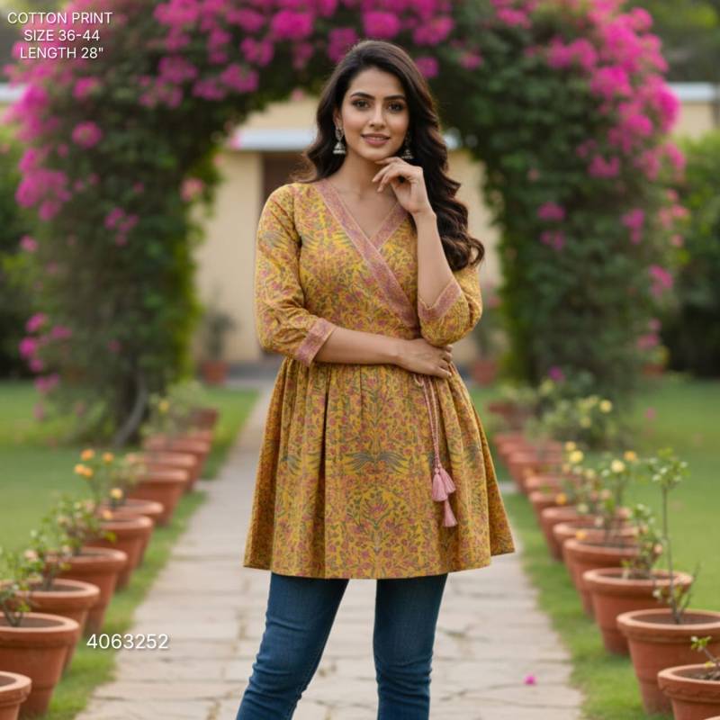 Naisha K 396 Cotton Print Stylish Casual Wear Short Top Collection