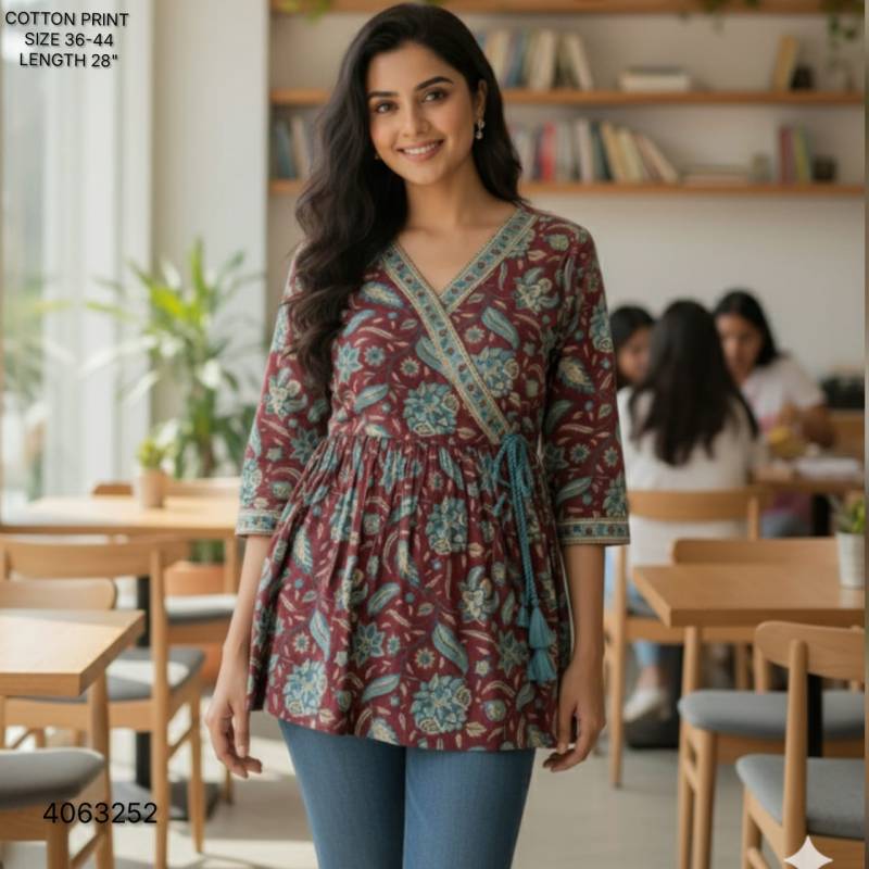 Naisha K 396 Cotton Print Stylish Casual Wear Short Top Collection