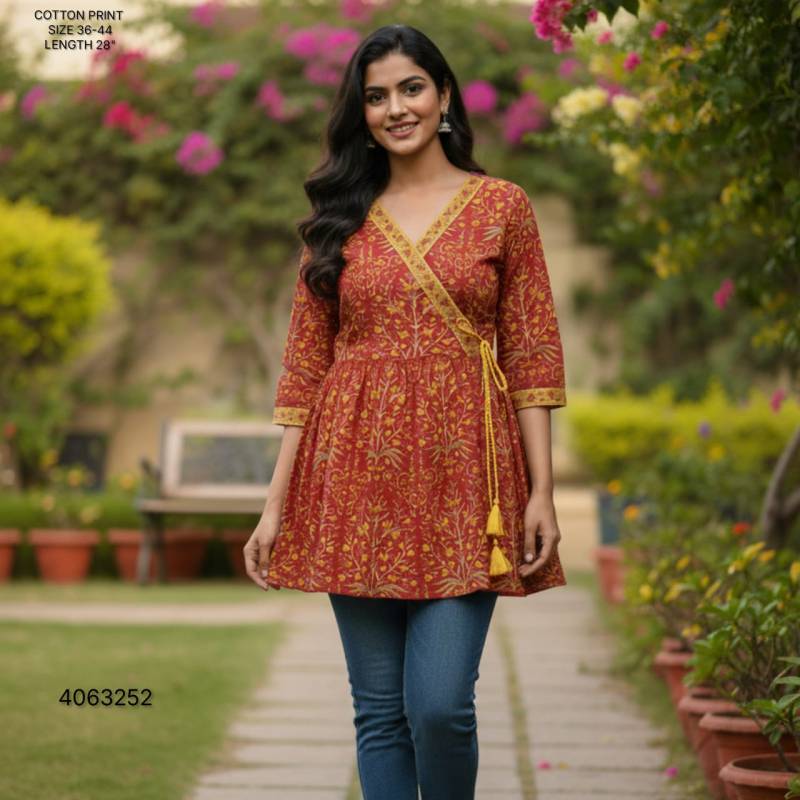 Naisha K 396 Cotton Print Stylish Casual Wear Short Top Collection