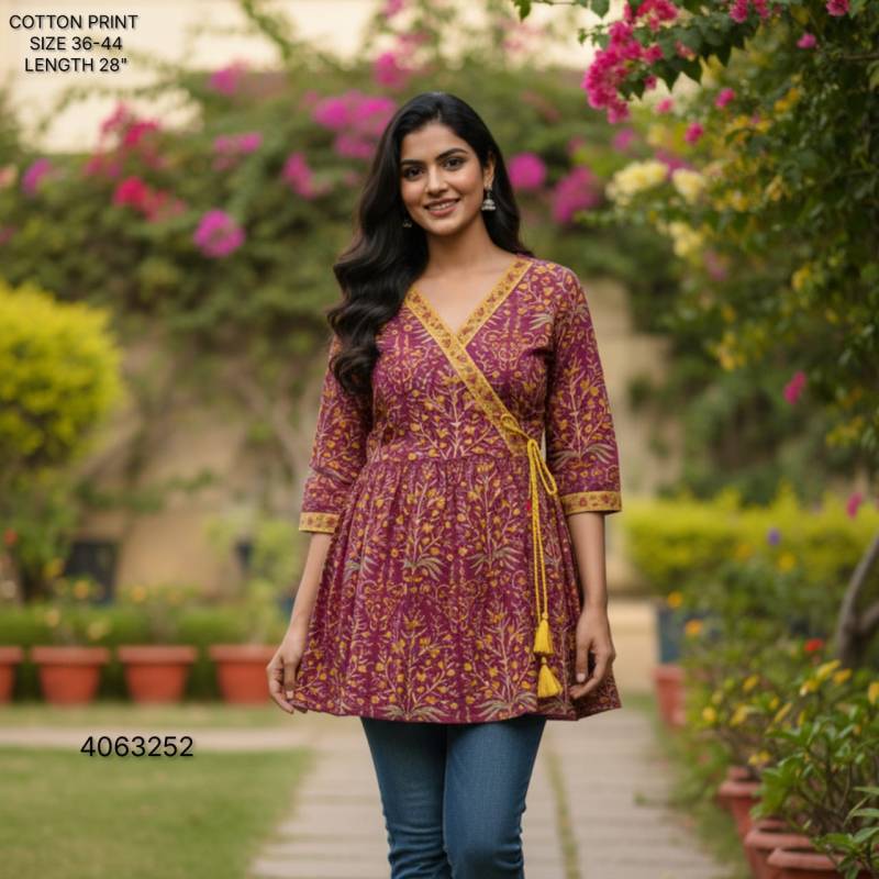 Naisha K 396 Cotton Print Stylish Casual Wear Short Top Collection
