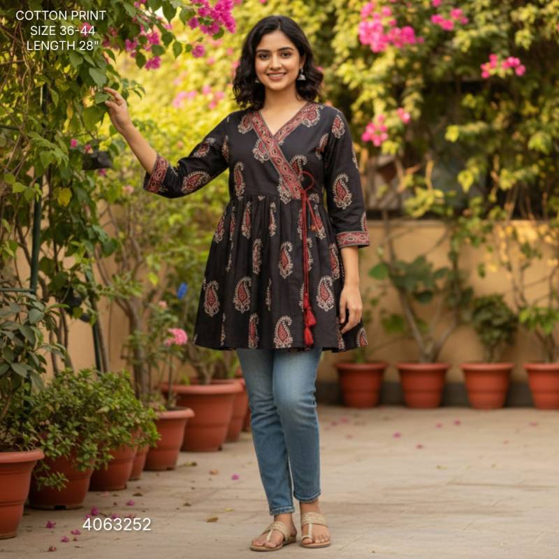Naisha K 396 Cotton Print Stylish Casual Wear Short Top Collection