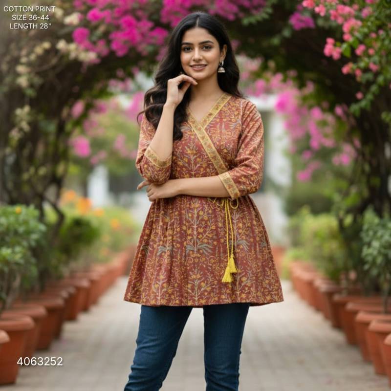 Naisha K 396 Cotton Print Stylish Casual Wear Short Top Collection