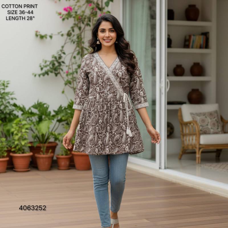 Naisha K 396 Cotton Print Stylish Casual Wear Short Top Collection