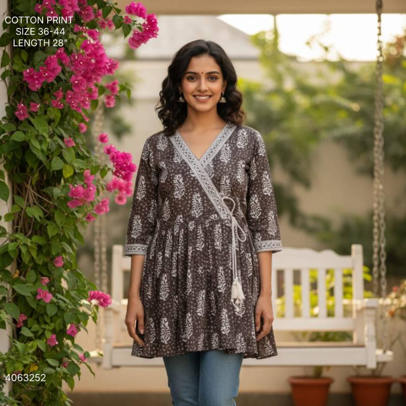 Naisha K 396 Cotton Print Stylish Casual Wear Short Top Collection