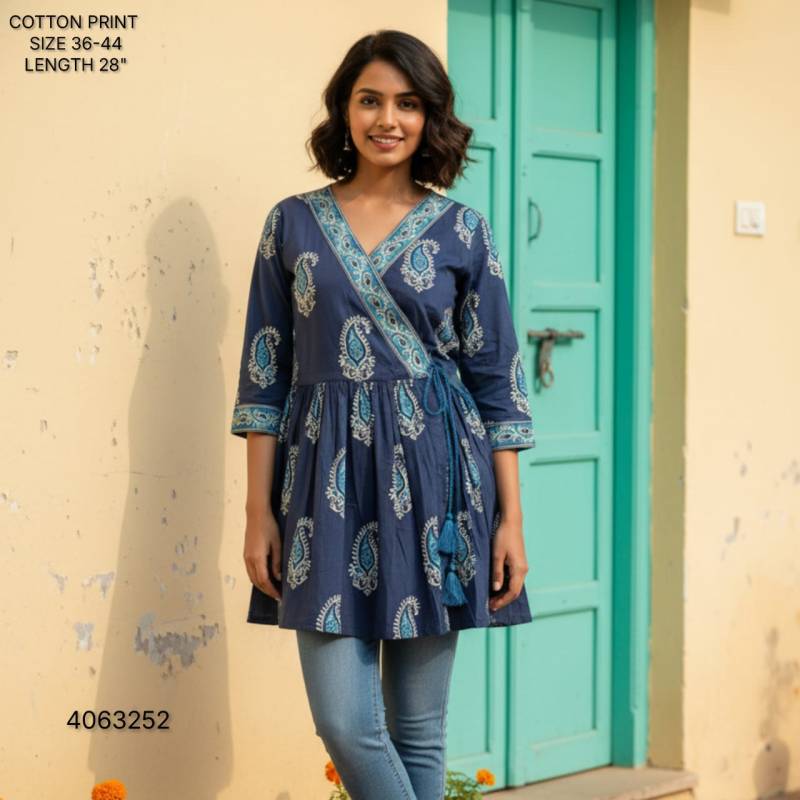 Naisha K 396 Cotton Print Stylish Casual Wear Short Top Collection