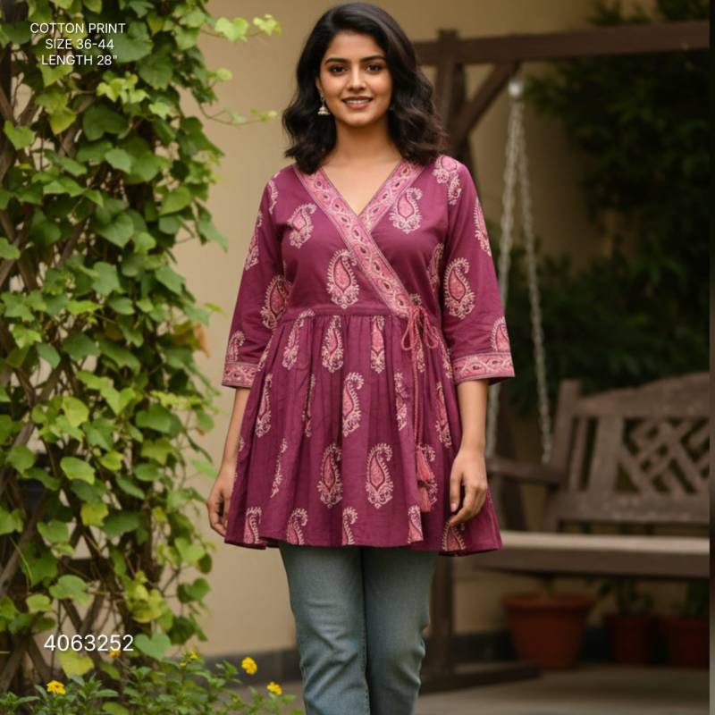 Naisha K 396 Cotton Print Stylish Casual Wear Short Top Collection