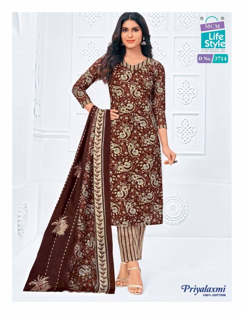 Mcm Priyalaxmi Vol 37 Cotton Printed Dress Material