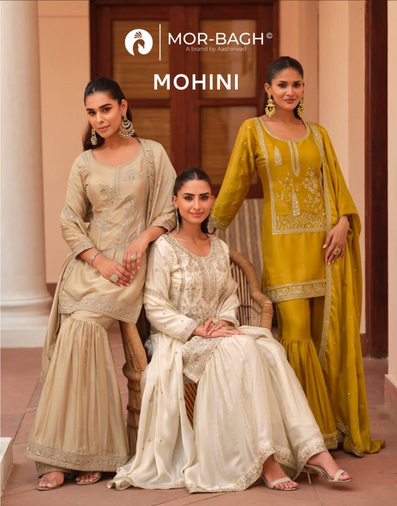 Aashirwad Mor Bagh Mohini Silk Satin Designer Salwar Kameez Suits