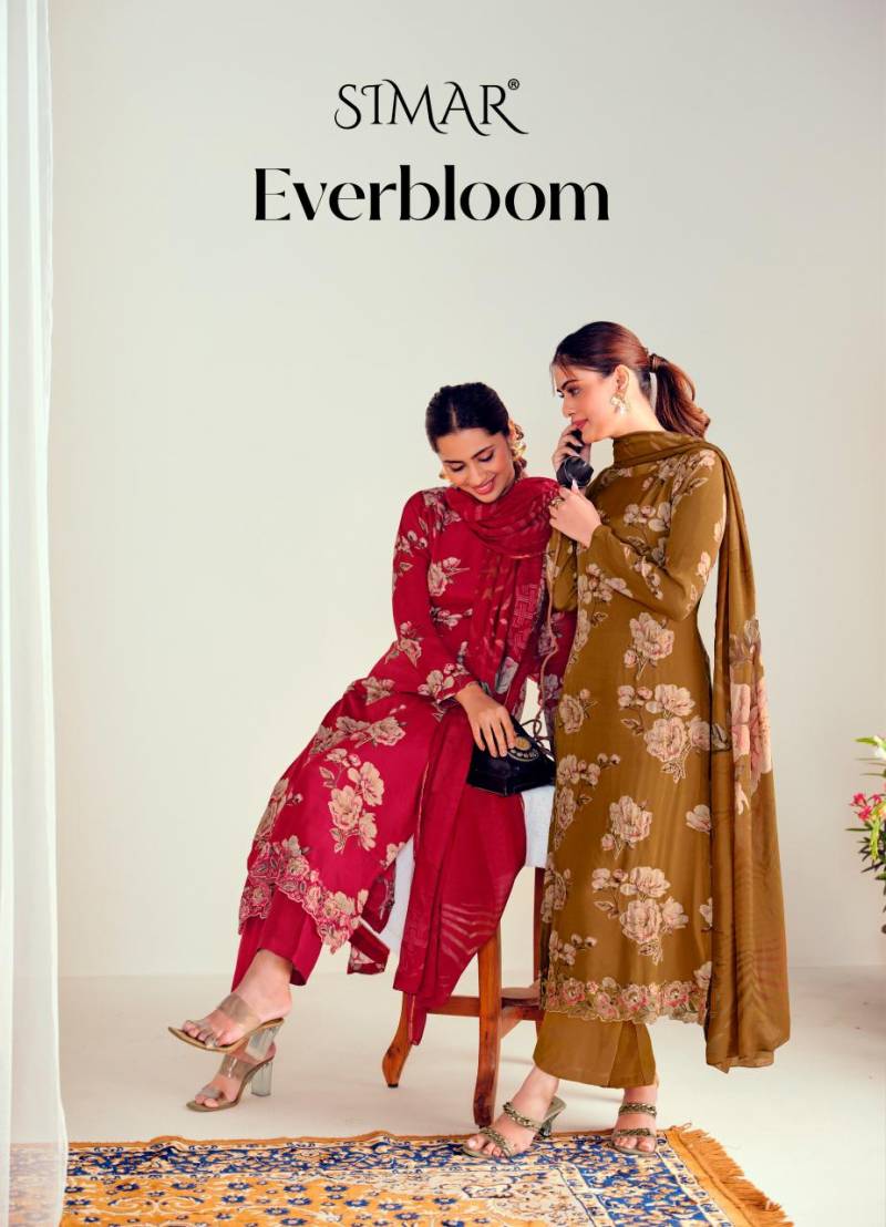 Glossy Simar Everbloom Viscose Coduroy Digital Print Salwar Kameez Suits