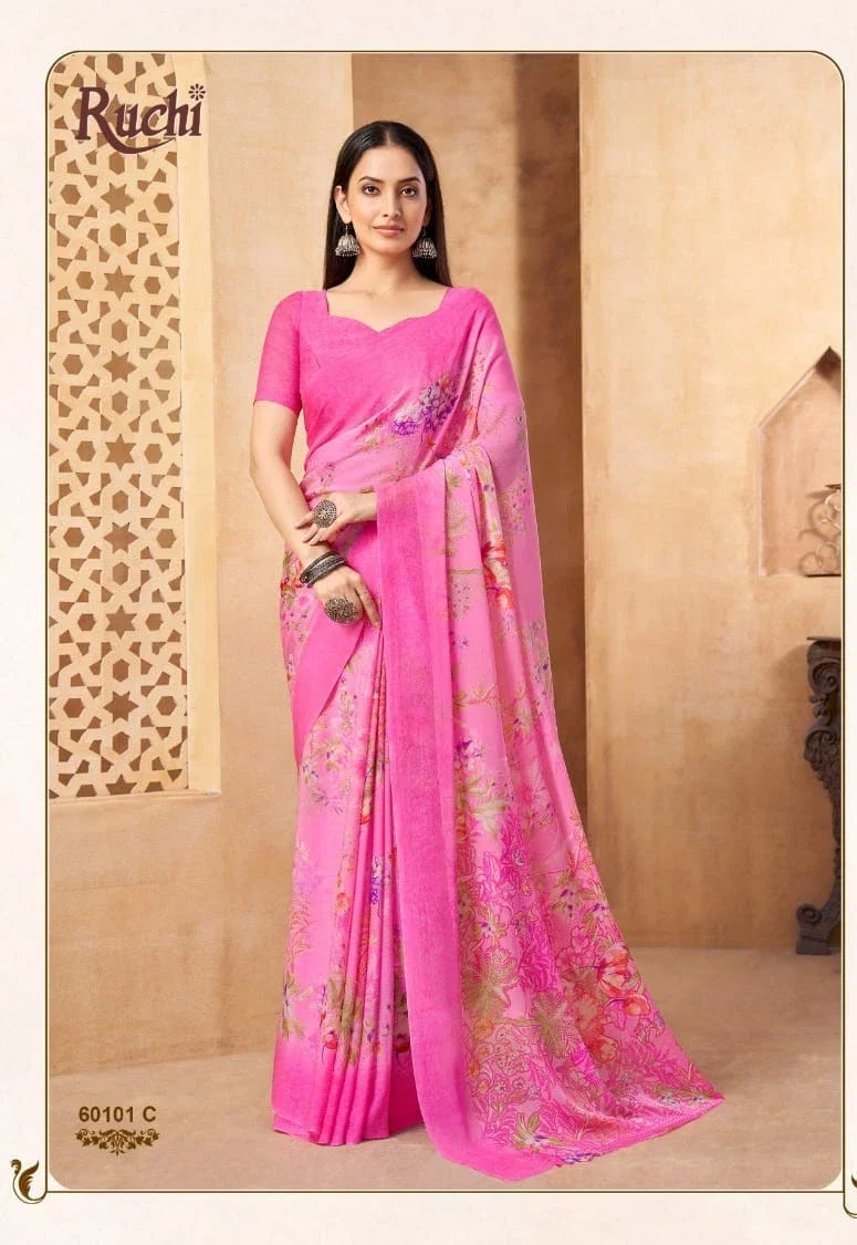 Ruchi Star Chiffon 216 Chiffon Printed Casual Wear Saree Collection