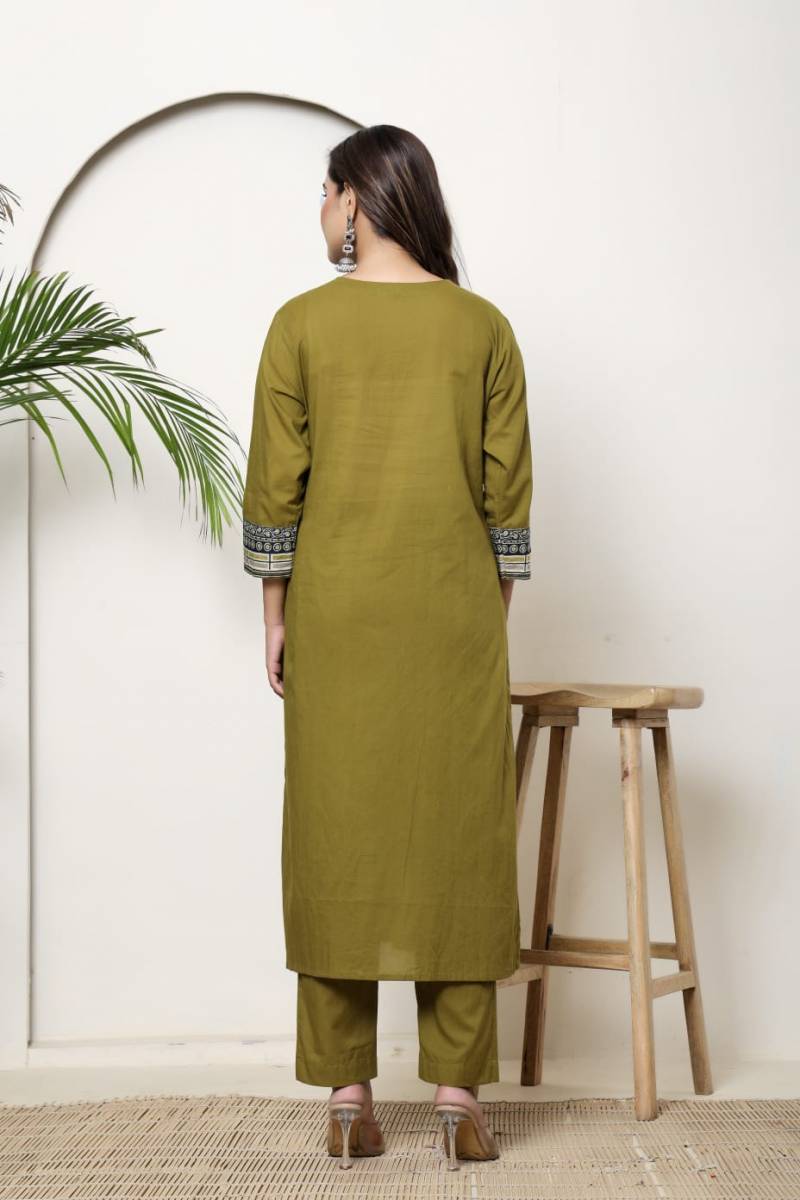 Naisha K 408 Cotton Stylish Casual Wear Kurti Pant And Dupatta Collection