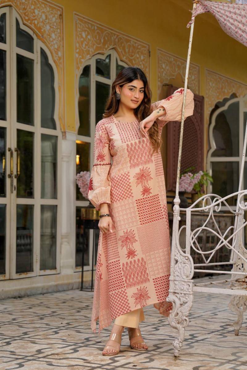 Naisha K 406 Mal Cotton Embroidery Work Stylish Wear Top And Bottom Collection