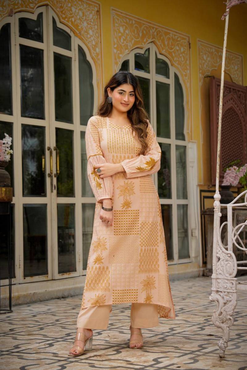 Naisha K 406 Mal Cotton Embroidery Work Stylish Wear Top And Bottom Collection