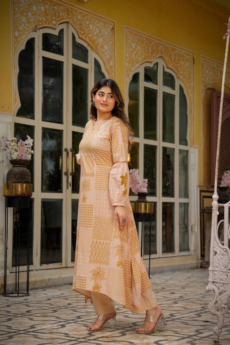 Naisha K 406 Mal Cotton Embroidery Work Stylish Wear Top And Bottom Collection