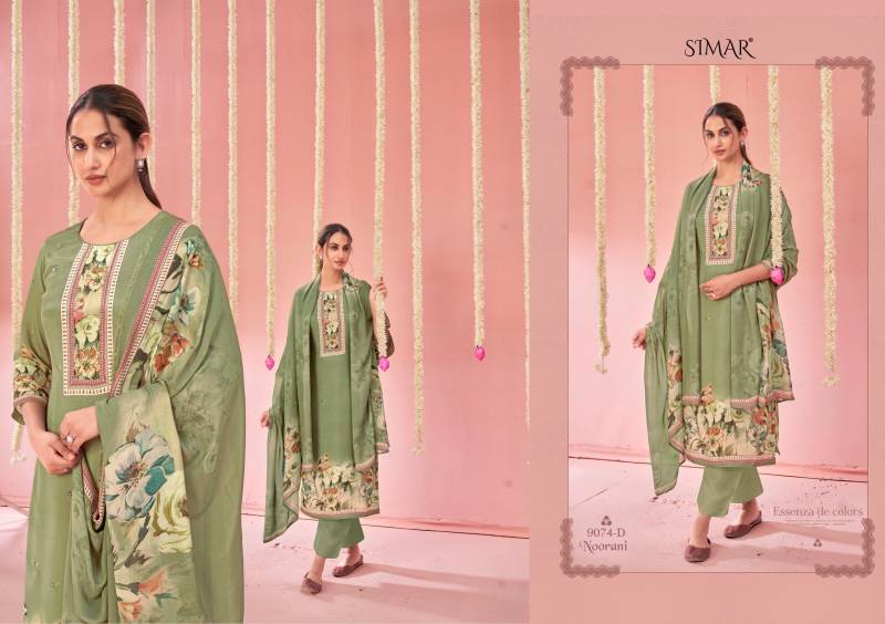 Glossy Simar Noorani Viscose Muslin Digital Work Designer Salwar Kameez