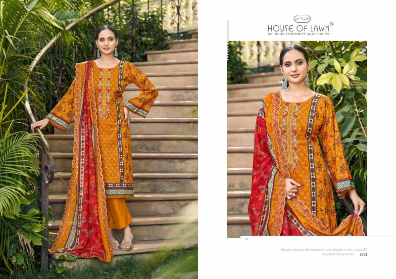 House of Lawn Urbane Cotton Digital Print Embroidery Dress Material Collection