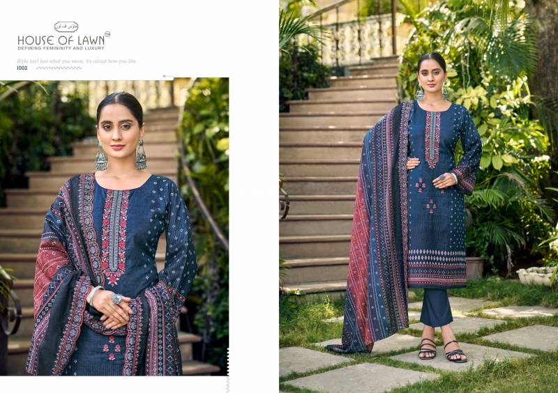 House of Lawn Urbane Cotton Digital Print Embroidery Dress Material Collection
