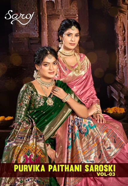 Saroj Purvika Paithani Saroski Vol 3 Premium Fancy Silk Saree Collection