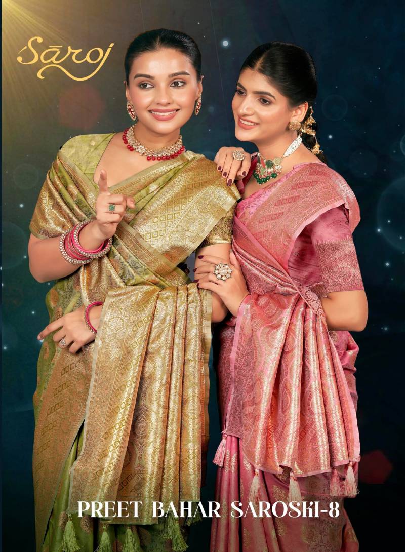 Saroj Preet Bahar Saroski Vol 8 Traditional Satin Silk Saree Collection