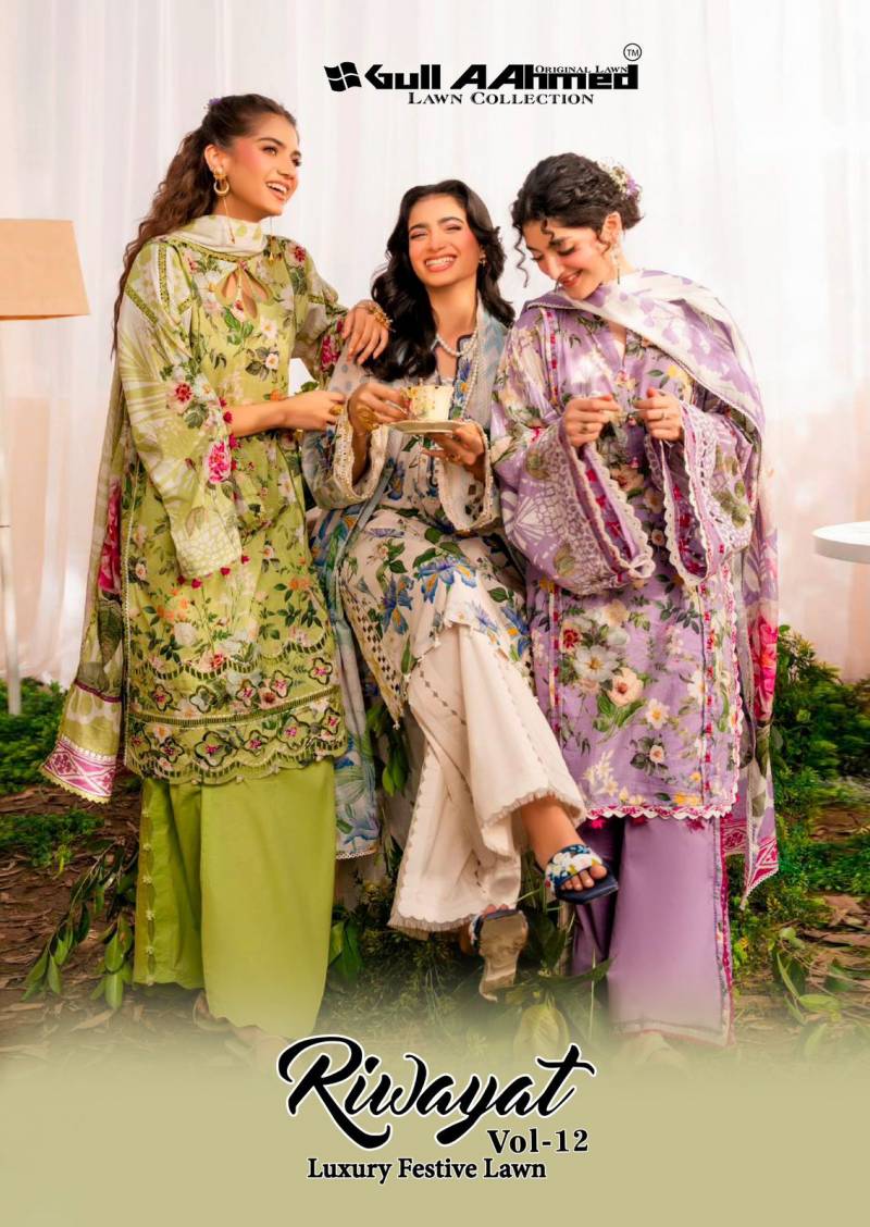 Gull Aahmed Riwayat Vol 12 Cambridge Karachi Dress Material Collection