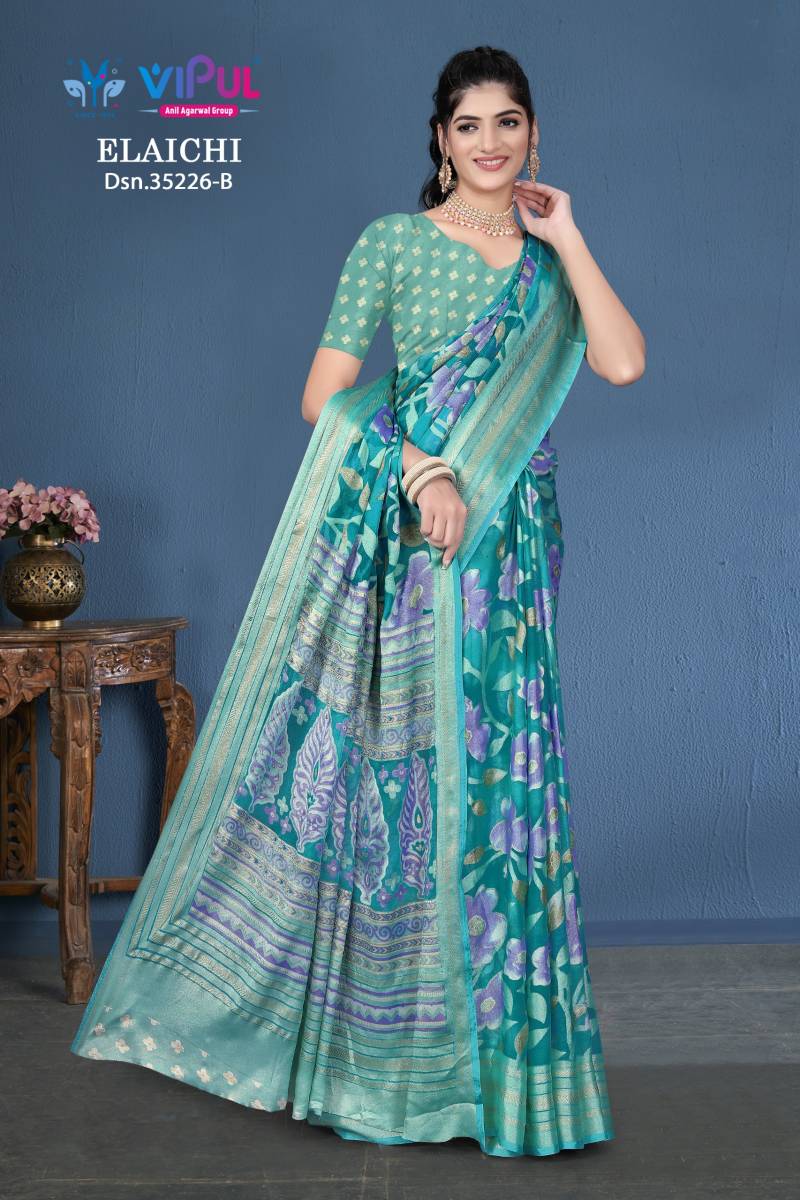 Vipul Elaichi 35226 A To D Brasso Casual Wear Saree Collection