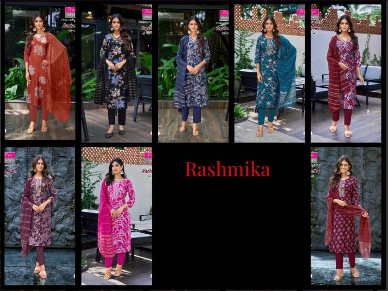 Rashmika Vol 1 By Diya Trends Vetican Prints Embroidery Top Bottom And Dupatta