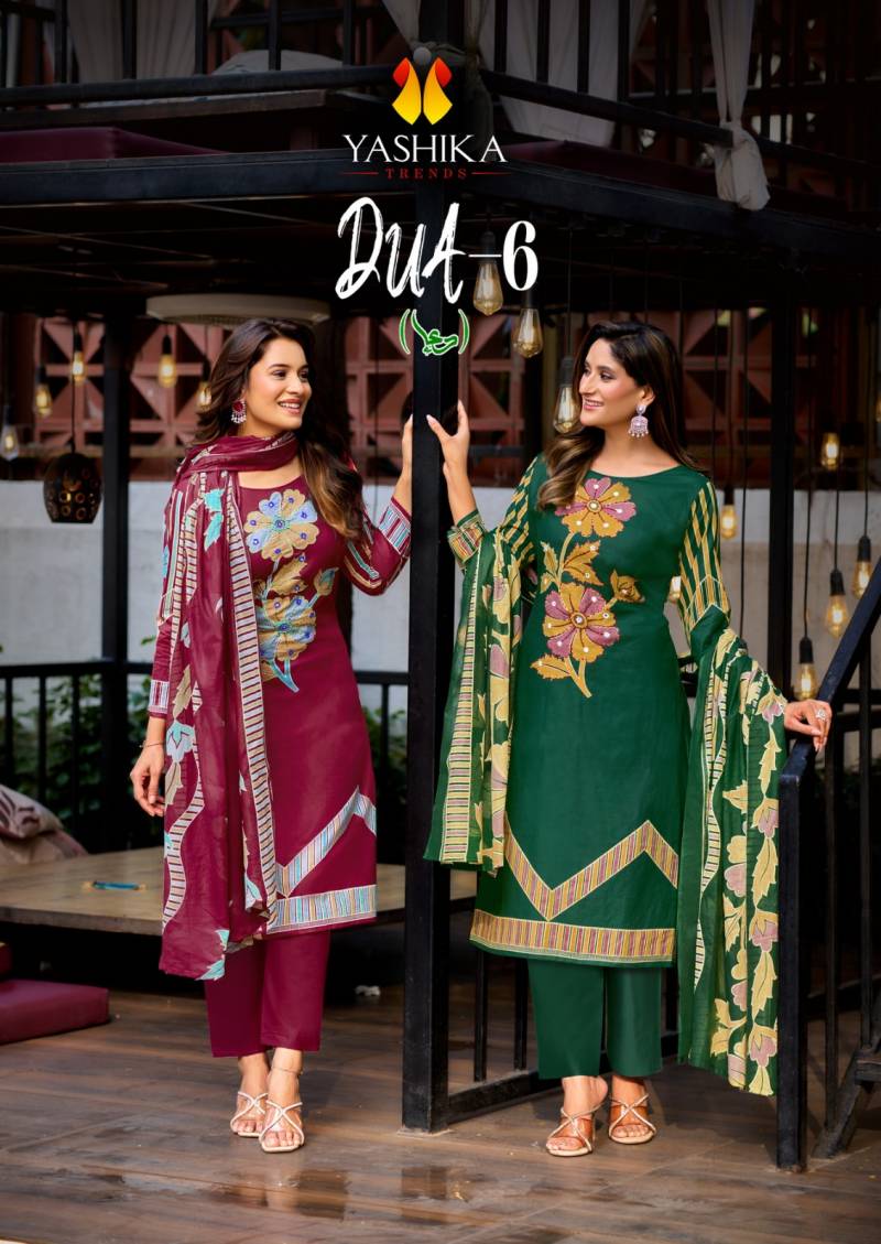 Yashika Dua 6 Cotton Digital Print Hand Work Dress Material Collection