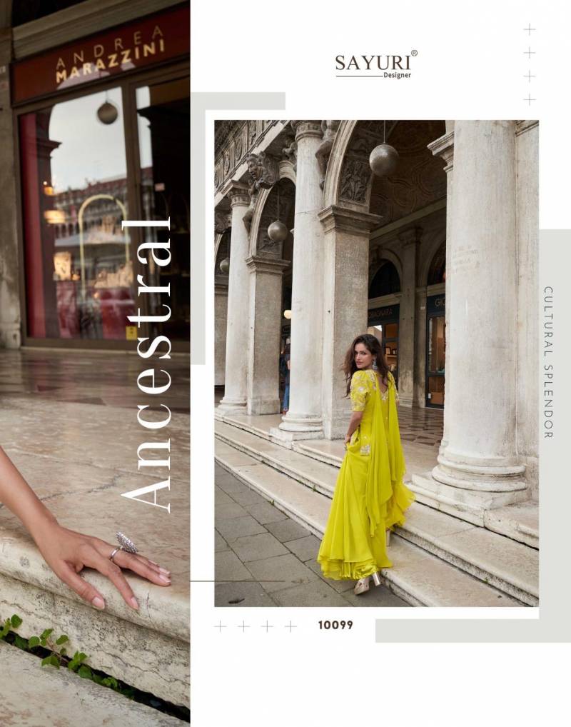 Sayuri Bela Organza Silk Embroidery Work Top Plazzo And Dupatta Collection