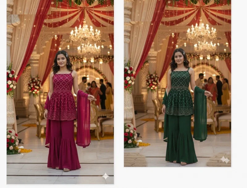 Saiyaara Sharara Set 9547 Georgette Designer Salwar Kameez