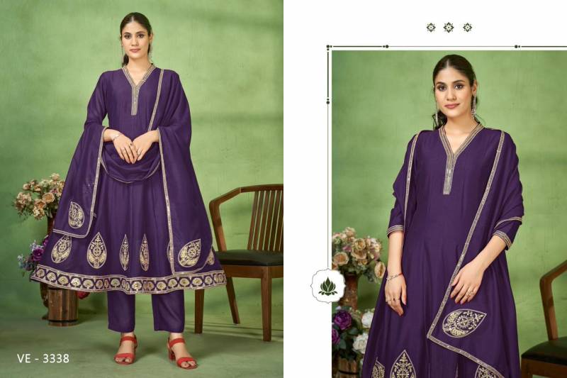Ladies Flavour 3338 To 3340 Vichitra Embroidery Work Kurti Pant And Dupatta