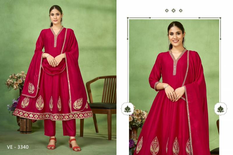 Ladies Flavour 3338 To 3340 Vichitra Embroidery Work Kurti Pant And Dupatta