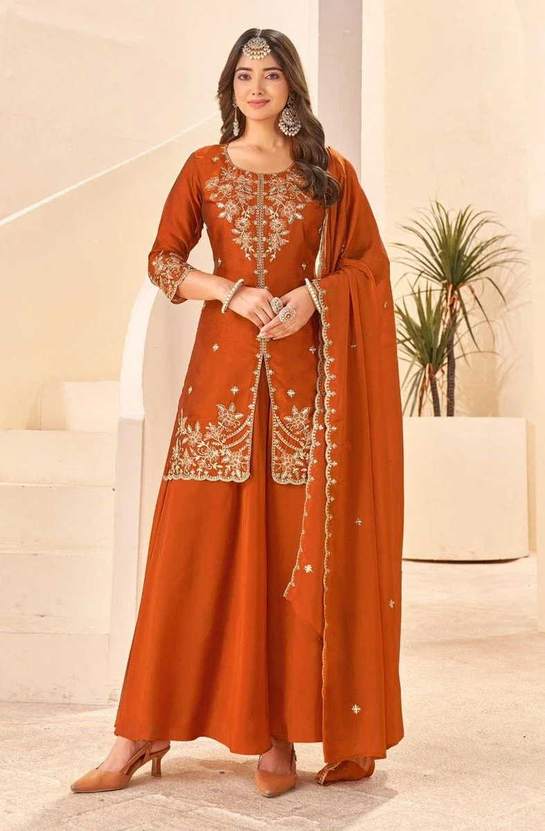 Ladies Flavour 3298 To 3301 Rangoli Gerogette Work Top Bottom And Dupatta