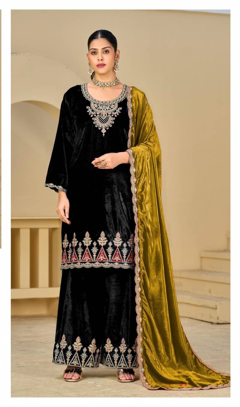 Deepsy D 3175 Viscose Velvet Embroidery Pakistani Readymade Suits