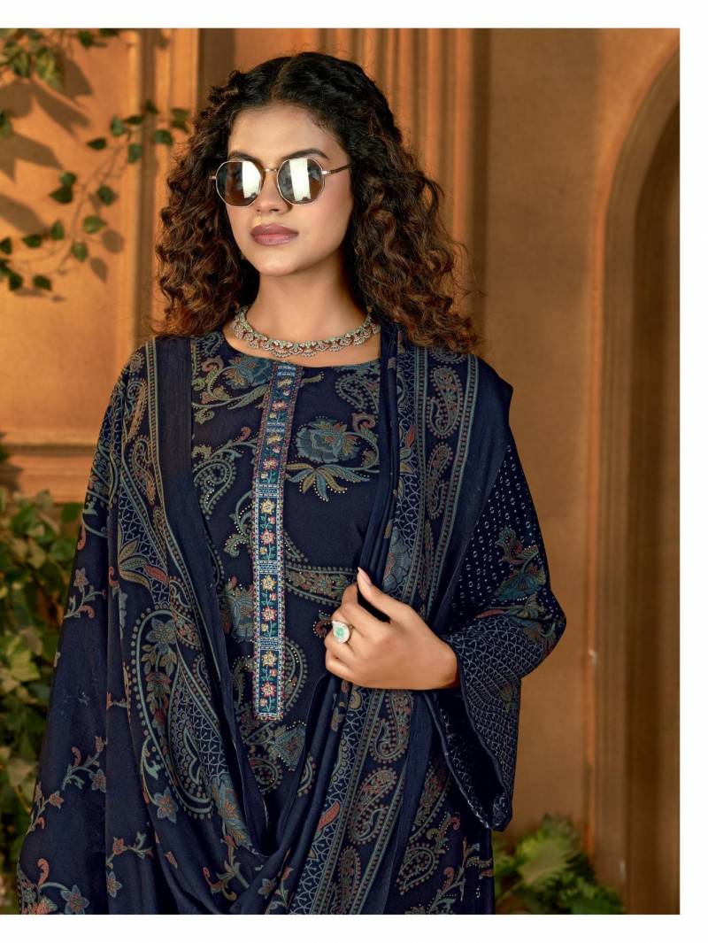 Mumtaz Zaid Viscose Pashmina Digital Printed Embroidery Dress Material