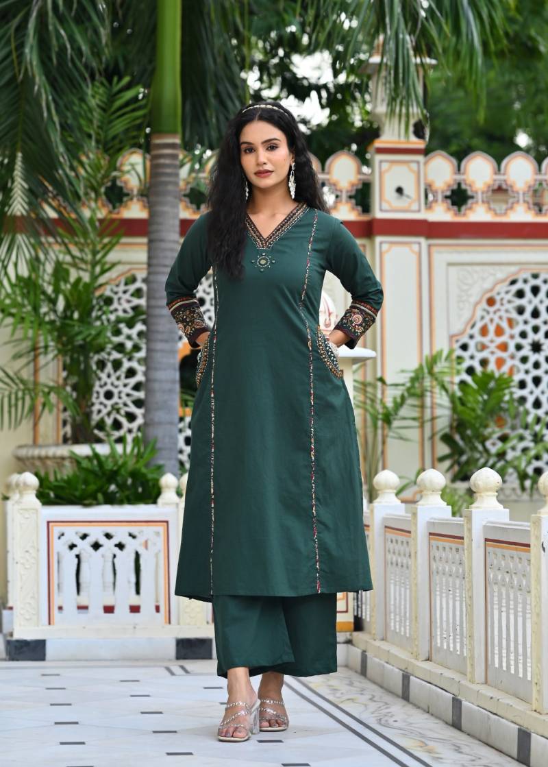 Naisha K 416 Cotton Designer Festival Wear Kurti Pant And Dupatta Collection