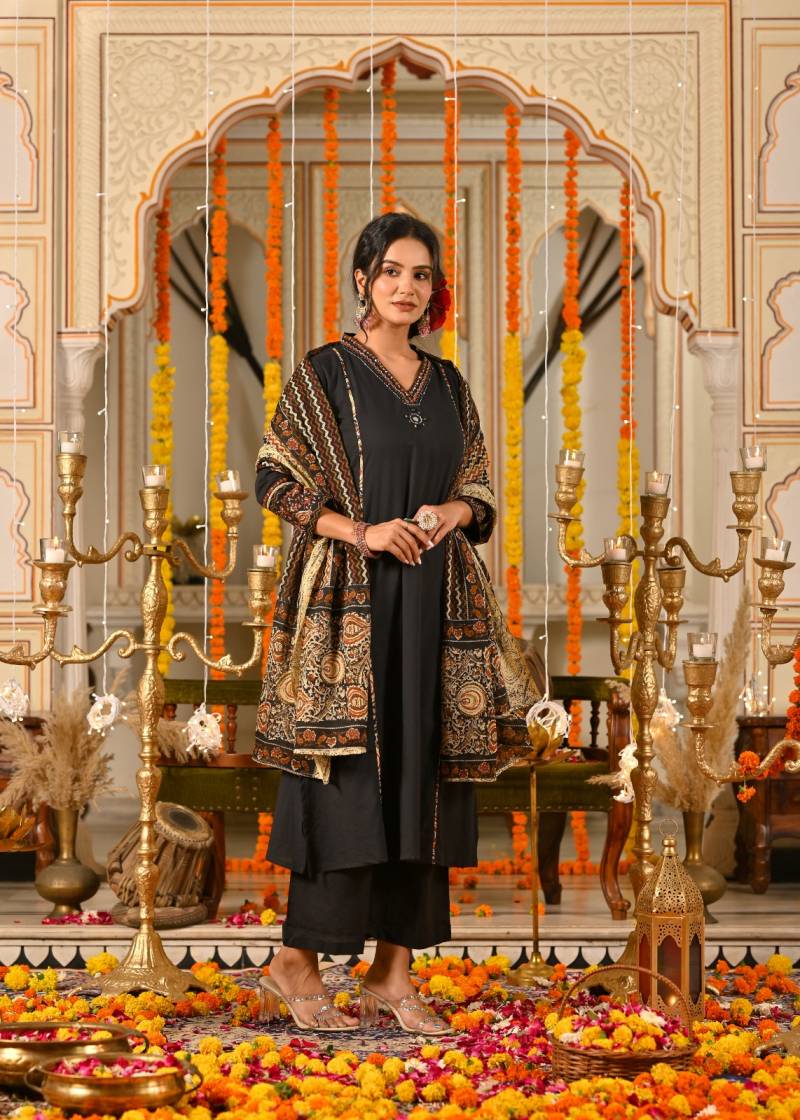 Naisha K 416 Cotton Designer Festival Wear Kurti Pant And Dupatta Collection