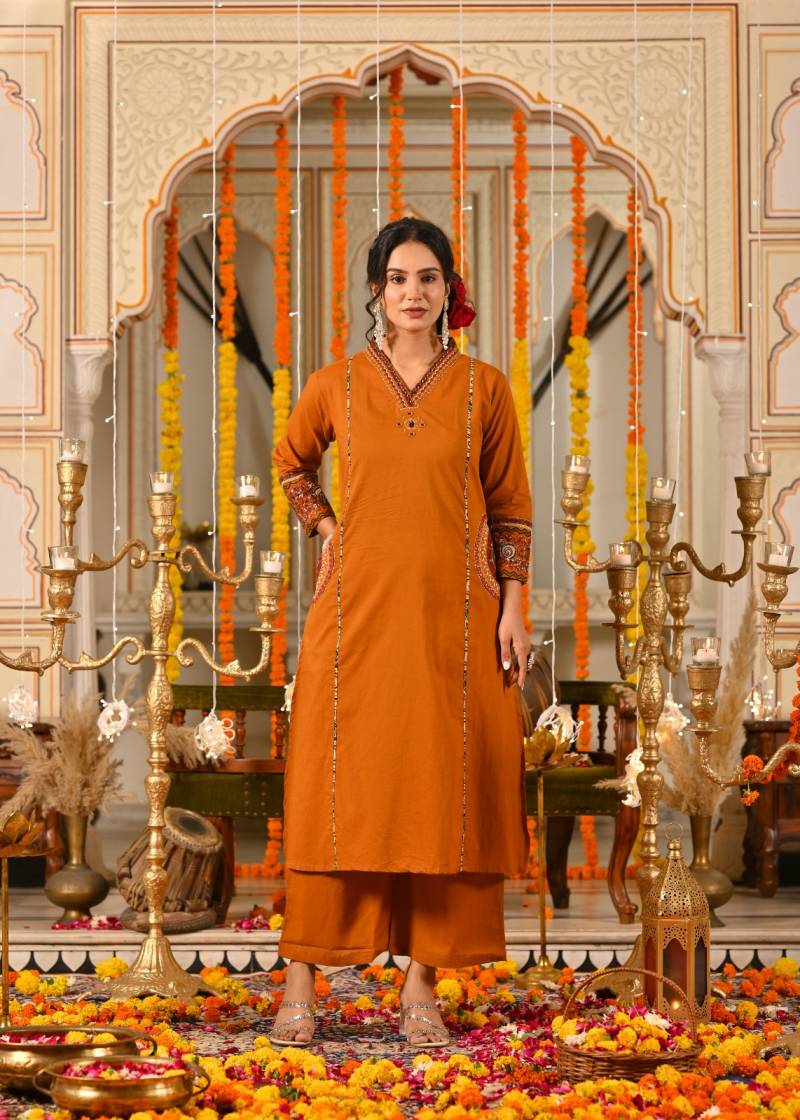 Naisha K 416 Cotton Designer Festival Wear Kurti Pant And Dupatta Collection