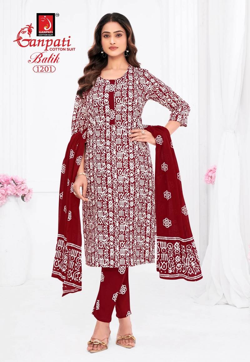 Ganpati Batik Pant Vol 12 Cotton Printed Dress Material Collection