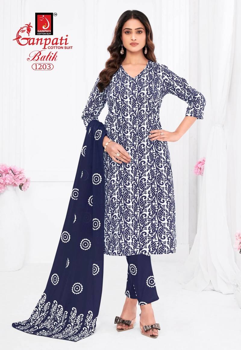 Ganpati Batik Pant Vol 12 Cotton Printed Dress Material Collection