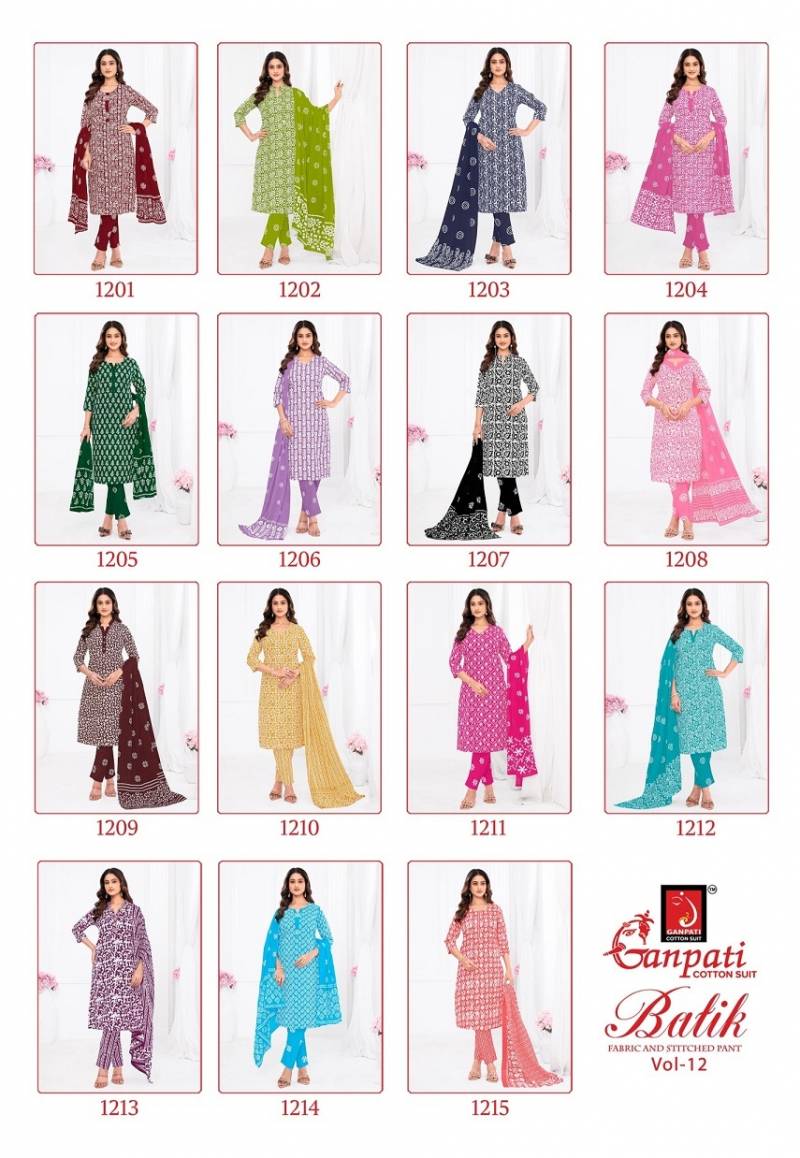 Ganpati Batik Pant Vol 12 Cotton Printed Dress Material Collection