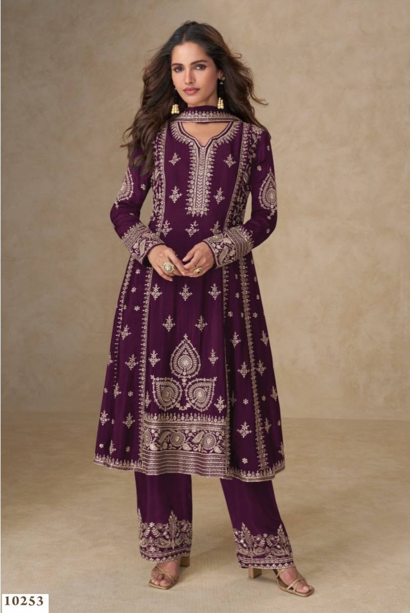 Super Hit 10251 To 54 Design Colors Chinon With Embroidered Salwar Suits