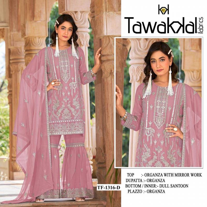 Tf 1316 A To F Nylon Organza Embroidery Work Pakistani Salwar Kameez