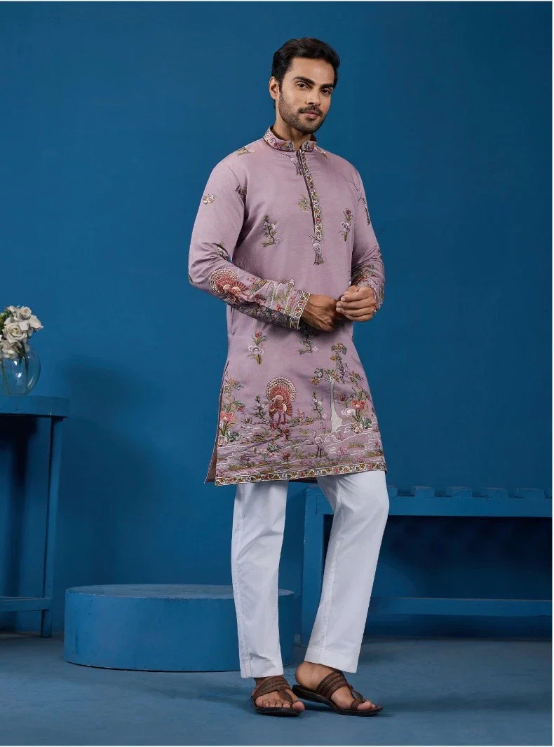 Shubhvastra Vantara Vogue Viscose Silk Embroidery Kurta And Pajama Collection