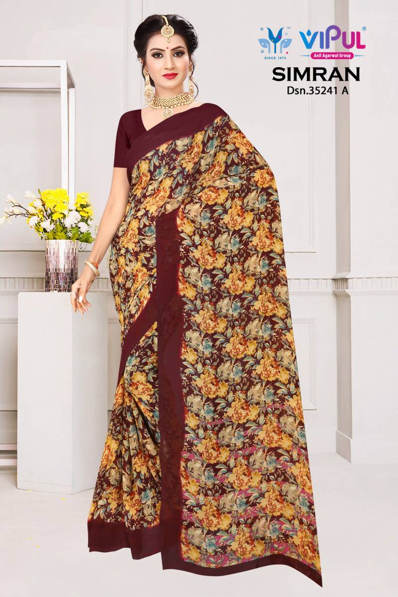 Vipul Simran 35241 A To D Georgette Casual Wear Saree Collection