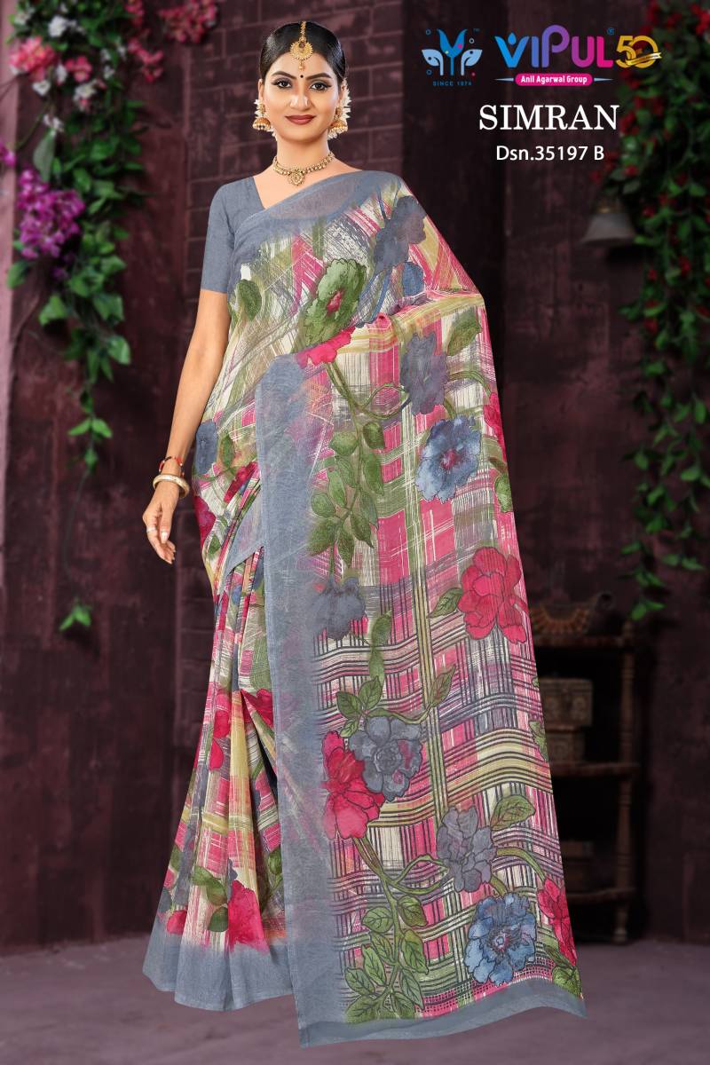 Vipul Simran 35197 A To D Georgette Casual Wear Saree Collection