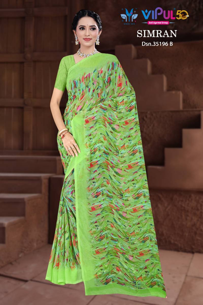 Vipul Simran 35196 A To D Georgette Casual Wear Saree Collection